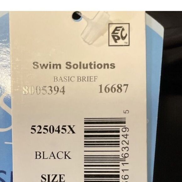 Swim Solutions Plus Size Mid-Rise Tummy-Control Swim Bottoms Black Size 22W New - Picture 6 of 14